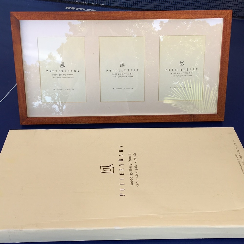 Pottery Barn mahogany frame for 3 pictures